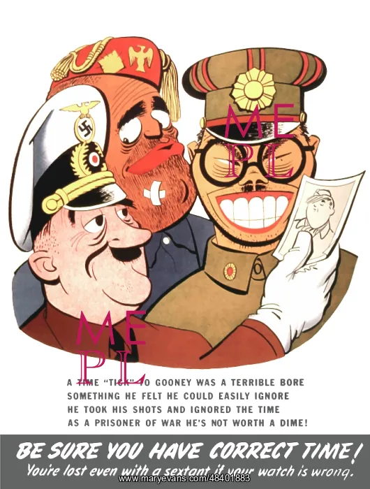  : Vintage WW2 poster of caricatures of Benito