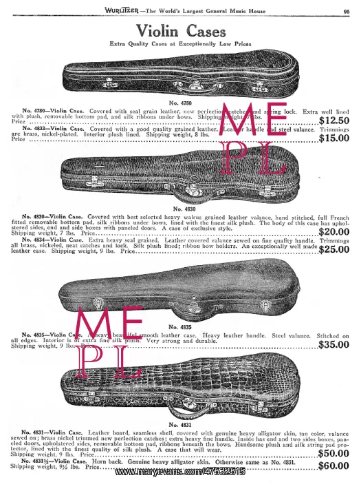 : Violin accesories, Wurlitzer : Violin accesories, Wurlitzer