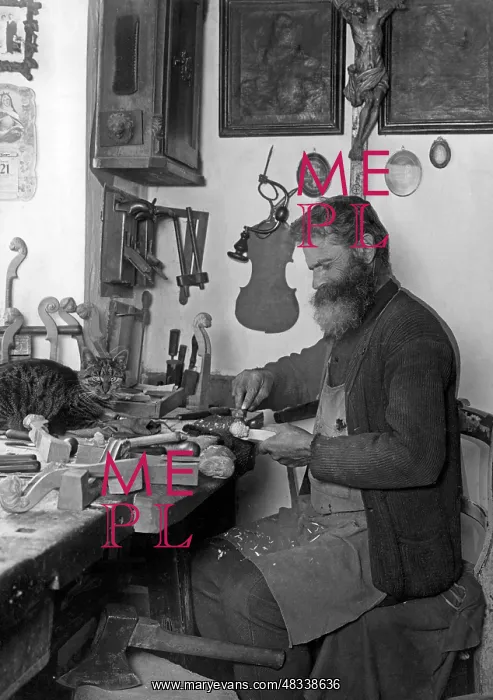 : Violin maker, 1930s : Violin maker, 1930s