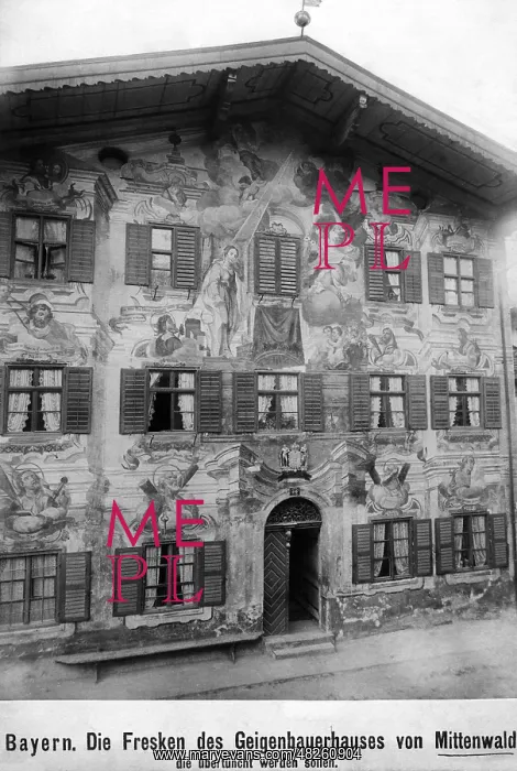 : Violin maker's house in Mittenwald, 1903 : Violin maker's house in Mittenwald, 1903