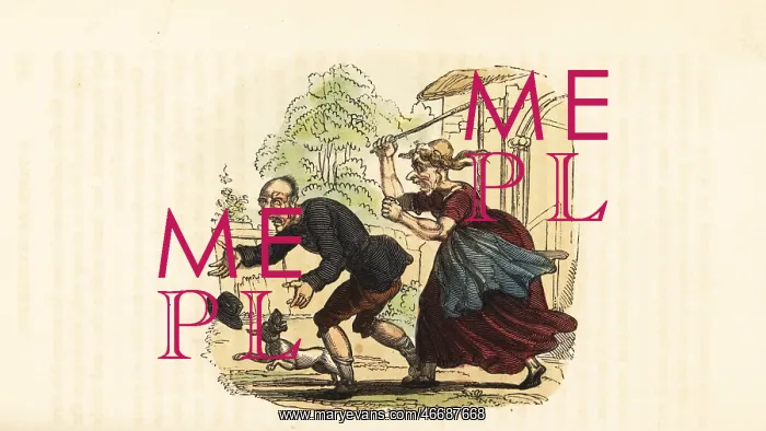 : A virago beating a man with a stick : A virago beating a man with a stick
