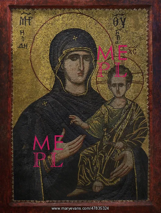 : The Virgin and Child. Mosaic. 12th-13th centuries : The Virgin and Child. Mosaic. 12th-13th centuries