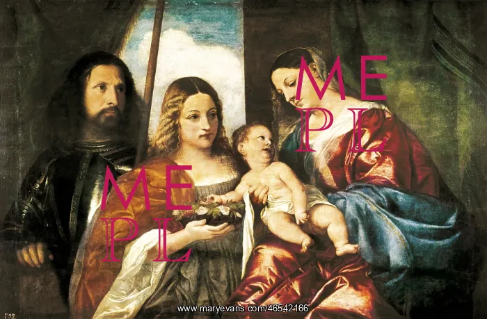 : Virgin and Child with Saint, by Titian : Virgin and Child with Saint, by Titian