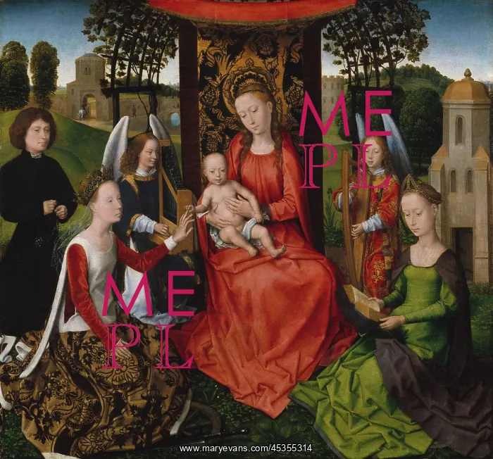 : VIRGIN AND CHILD WITH ST. CATHERINE & BARBARA, by : VIRGIN AND CHILD WITH ST. CATHERINE & BARBARA, by