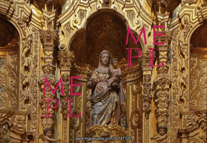 : Virgin and child statue, north altarpiece : Virgin and child statue, north altarpiece
