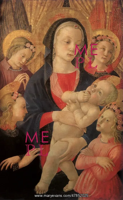 : The Virgin and Child Surrounded by Four Angels : The Virgin and Child Surrounded by Four Angels