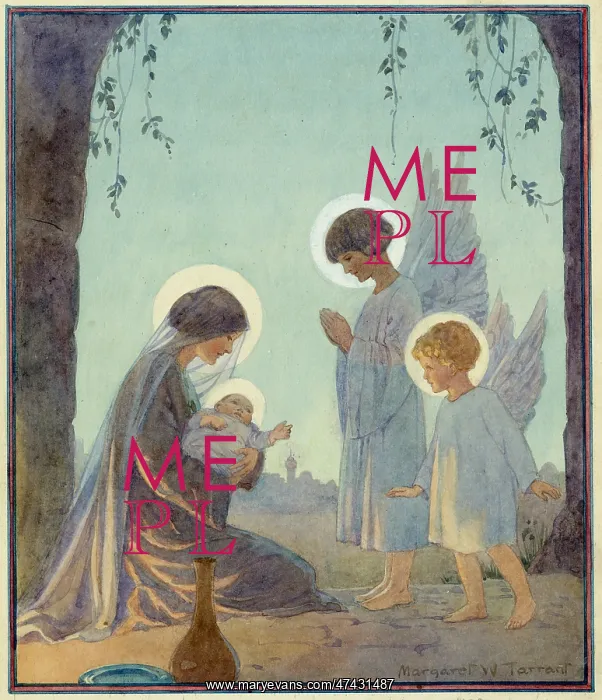 : The virgin mary and child with two angels : The virgin mary and child with two angels