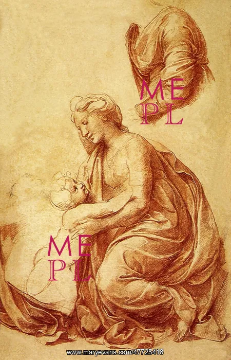 : Virgin seated, holding a child, by Raphael : Virgin seated, holding a child, by Raphael