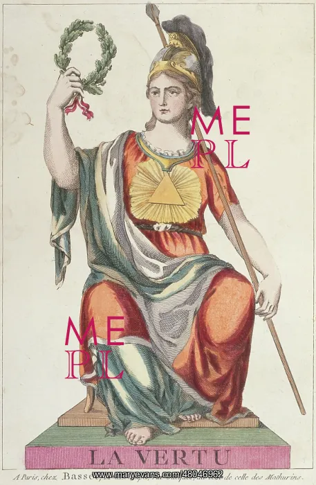 : Virtue. Anonymous Engraving. Paris, Musee : Virtue. Anonymous Engraving. Paris, Musee