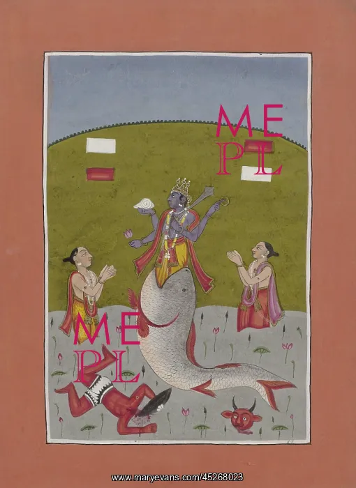 : Vishnu Descends into the Mouth of a Fish : Vishnu Descends into the Mouth of a Fish