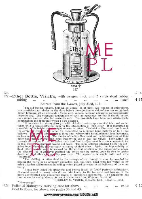 : VISICK'S ETHER BOTTLE : VISICK'S ETHER BOTTLE
