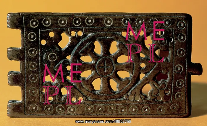 : Visigothic Art. Spain. Rectangular copper buckle : Visigothic Art. Spain. Rectangular copper buckle