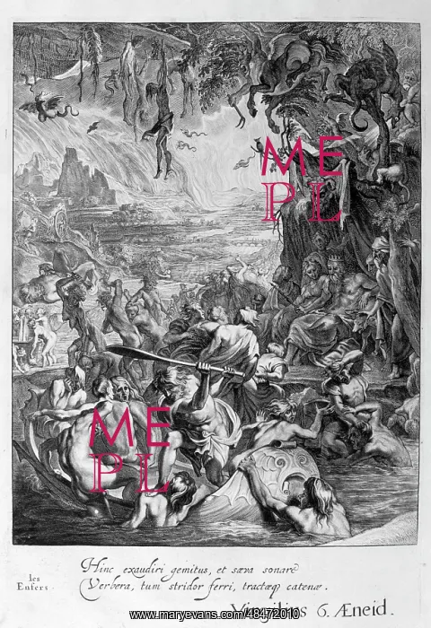 : Vision of Hell. Engraving from Tableaux du temple : Vision of Hell. Engraving from Tableaux du temple