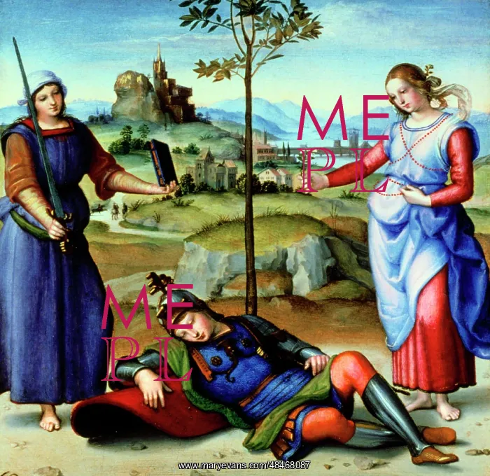 : The Vision of a Knight, by Raffaello Sanzio da : The Vision of a Knight, by Raffaello Sanzio da