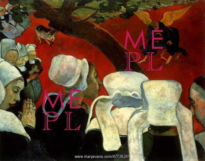 : Vision After the Sermon... by Gauguin : Vision After the Sermon... by Gauguin