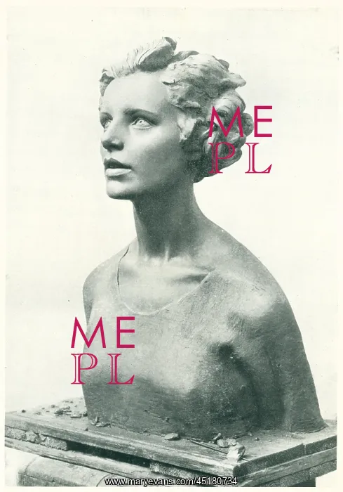  : Visions. A sculptural bust which portrays a woman staring somewhat absently