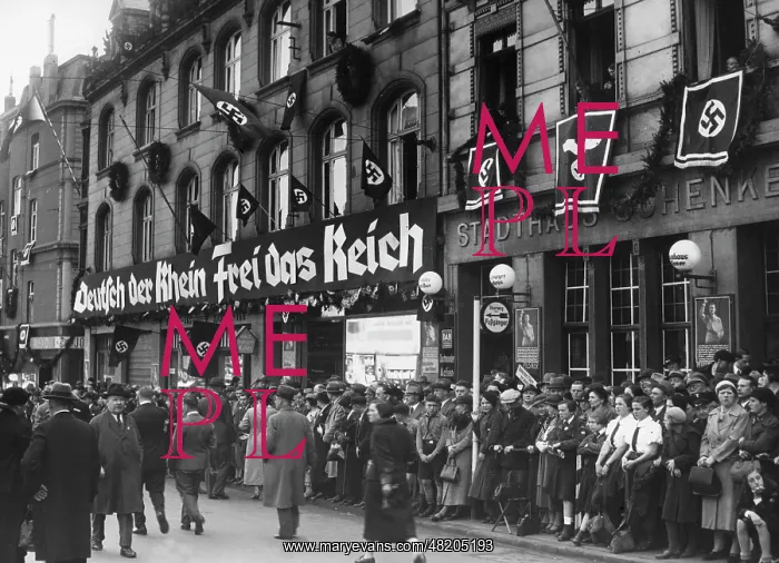 : The visit of Adolf Hitler in Cologne after the occupation of : The visit of Adolf Hitler in Cologne after the occupation of