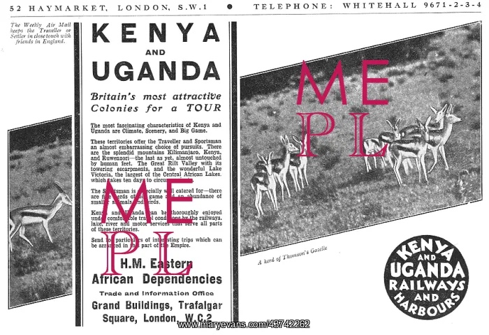 : Visit Kenya & Uganda Tourism 1934 : Visit Kenya & Uganda Tourism 1934