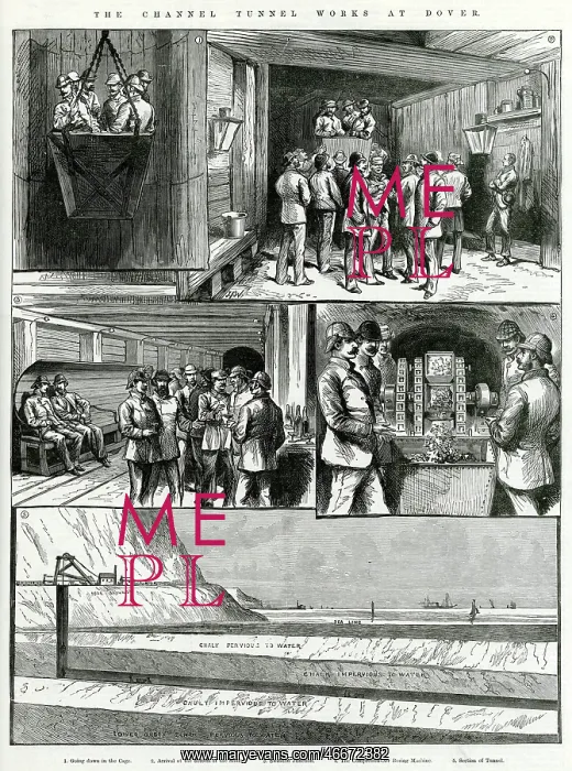 : Visitors to the Channel Tunnel works at Dover 1876 : Visitors to the Channel Tunnel works at Dover 1876