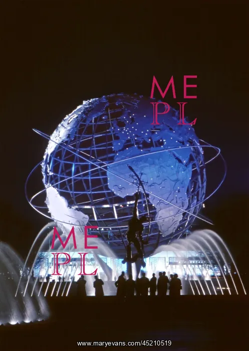 : Visitors stand in front of the Unisphere, ? : Visitors stand in front of the Unisphere, ?