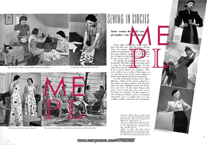 : Vogue sewing circles, 1938 : Vogue sewing circles, 1938