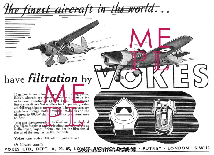 : Vokes Air Filters For Aero Engines : Vokes Air Filters For Aero Engines