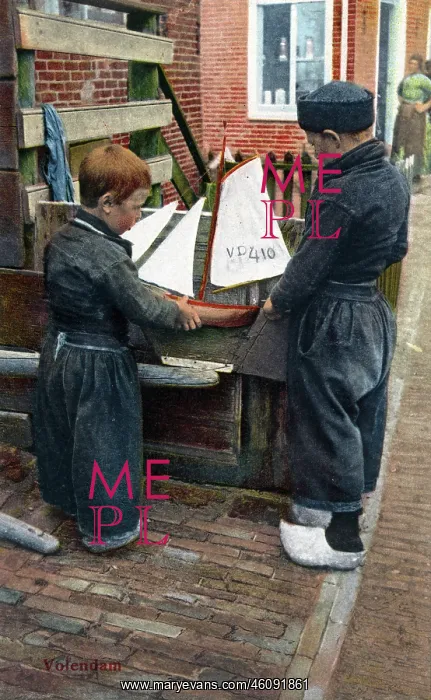  : Volendam, The Netherlands - Two young Dutch Boys