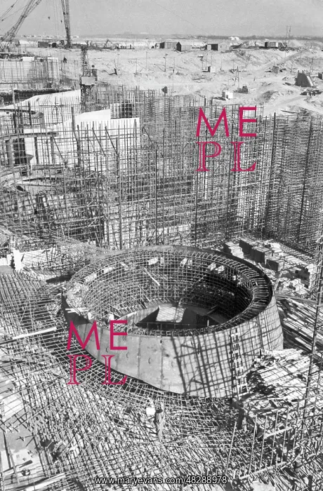 : Volga Hydroelectric Power Station under construction, 1957 : Volga Hydroelectric Power Station under construction, 1957