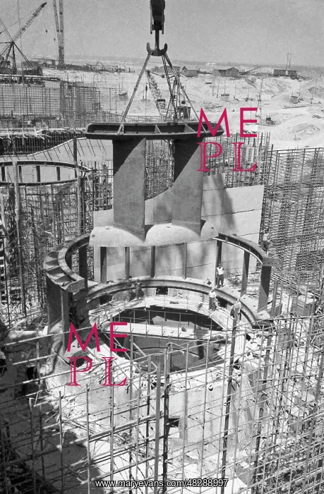 : Volga Hydroelectric Power Station under construction, 1957 : Volga Hydroelectric Power Station under construction, 1957