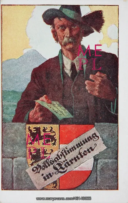 : 'Volksabstimmung in Krnten'. Colored : 'Volksabstimmung in Krnten'. Colored