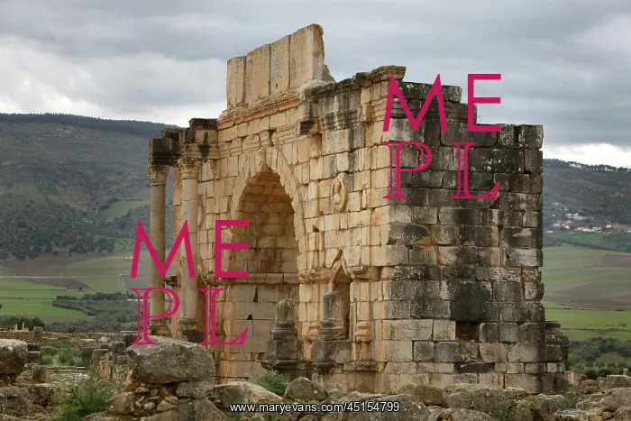 : Volubilis. Triumphal Arch, Volubilis, Morocco, pictured on December 25, 2009 : Volubilis. Triumphal Arch, Volubilis, Morocco, pictured on December 25, 2009