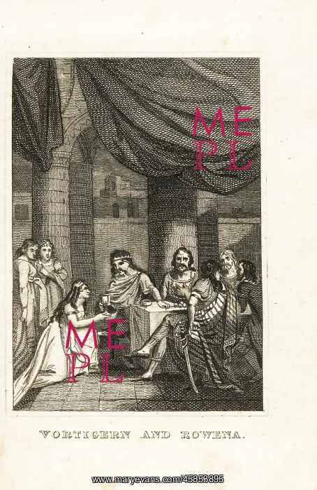 : Vortigern, king of the Britons, seduced by Rowena : Vortigern, king of the Britons, seduced by Rowena
