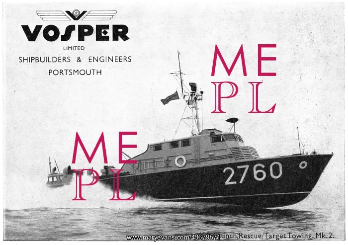 : Vosper Marine Craft 1958 : Vosper Marine Craft 1958