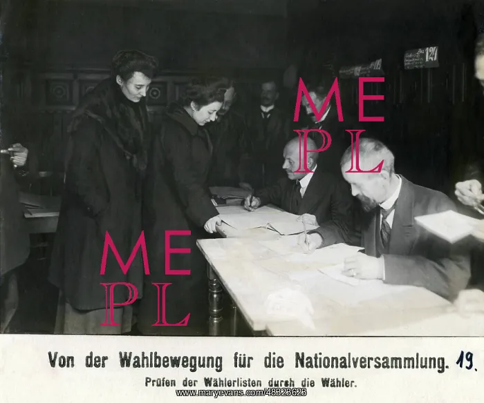 : Voters checking the electoral lists, 1919 : Voters checking the electoral lists, 1919