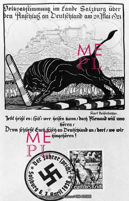 : Voting postcard from Salzburg, 1938 : Voting postcard from Salzburg, 1938