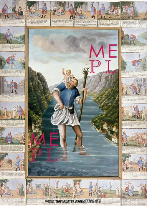 : Votive picture of Hallstatt with St. Christopher : Votive picture of Hallstatt with St. Christopher