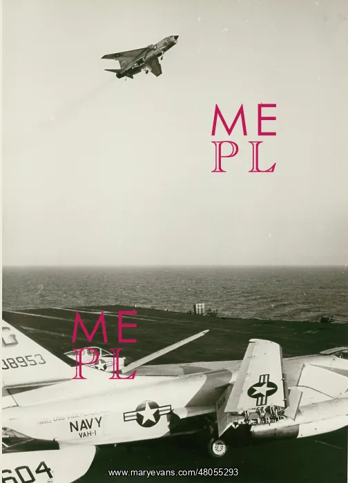 : A Vought F-8 Crusader approaches the USS Independence : A Vought F-8 Crusader approaches the USS Independence