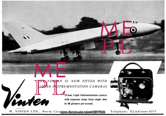 : Vulcan Fitted With 35mm Light Vinten Instrumentation : Vulcan Fitted With 35mm Light Vinten Instrumentation