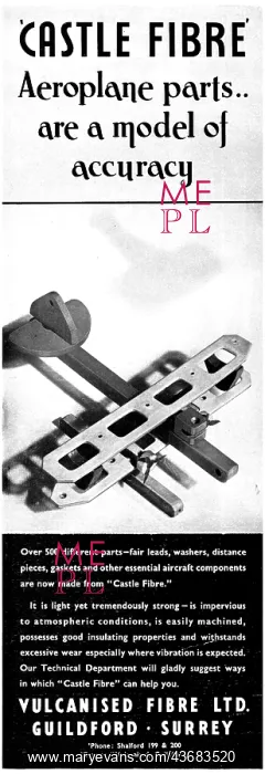 : Vulcanised Fibre Aircraft Components : Vulcanised Fibre Aircraft Components