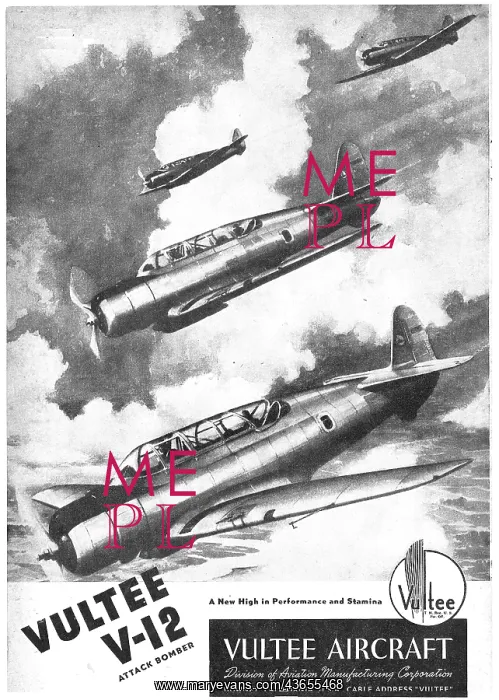 : Vultee V-12 Attack Bomber Aircraft : Vultee V-12 Attack Bomber Aircraft