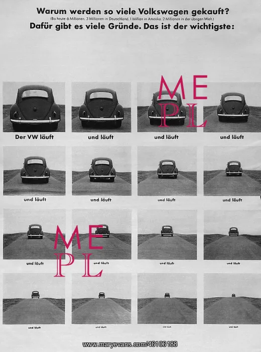 : VW Beetle, advertising, circa 1965 : VW Beetle, advertising, circa 1965