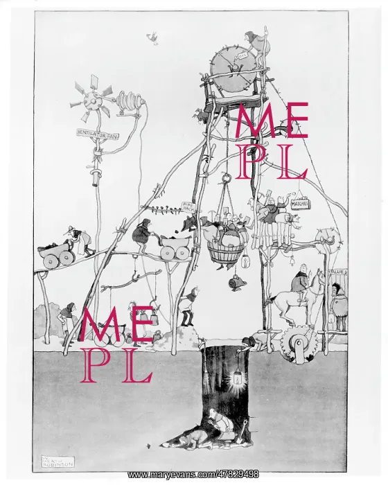 : W. Heath-Robinson: Coal mine pi-head : W. Heath-Robinson: Coal mine pi-head