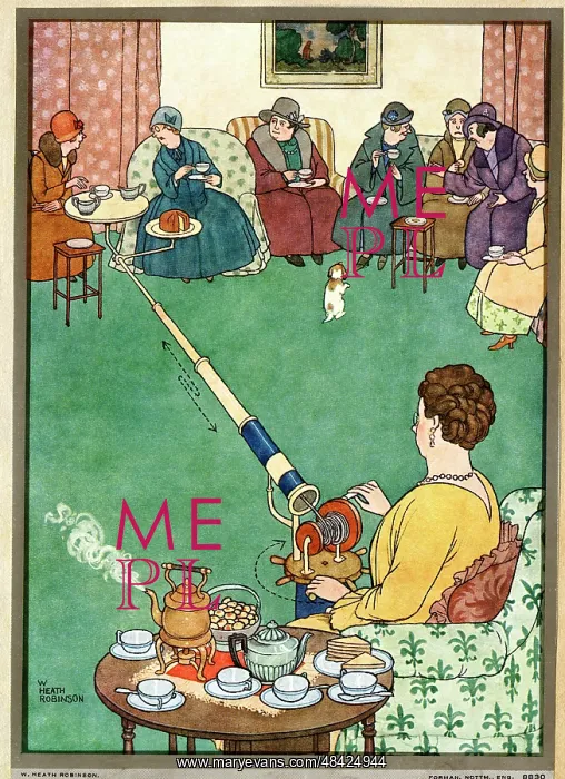 : W Heath Robinson - At the At Home : W Heath Robinson - At the At Home