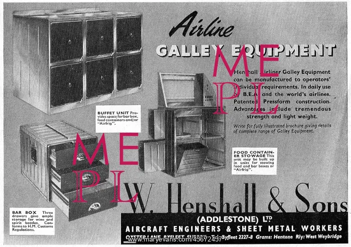 : W. Henshall Aircraft Galley Equipment : W. Henshall Aircraft Galley Equipment