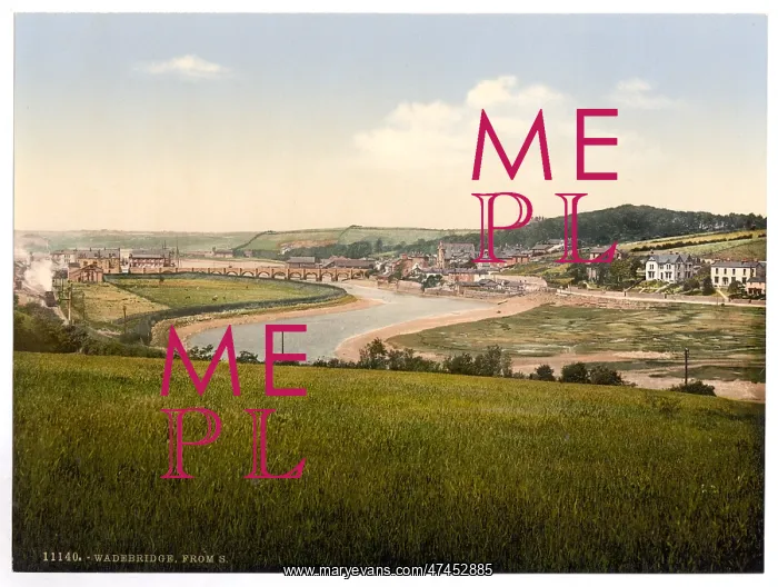 : Wadebridge from south, Cornwall, England : Wadebridge from south, Cornwall, England