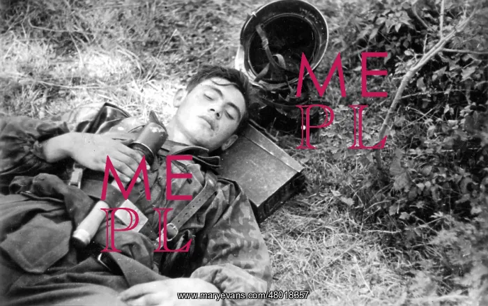 : Waffen-SS soldier resting, 1942 : Waffen-SS soldier resting, 1942