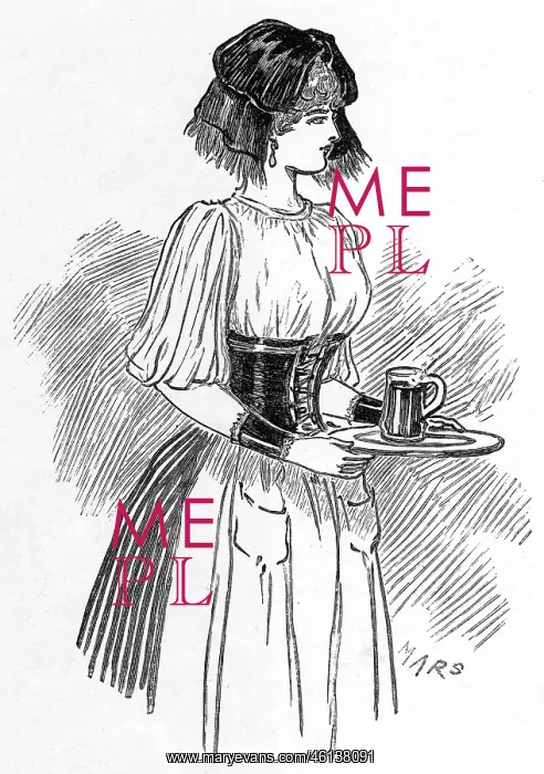 : A waitress in one of the Eiffel Tower restaurants : A waitress in one of the Eiffel Tower restaurants