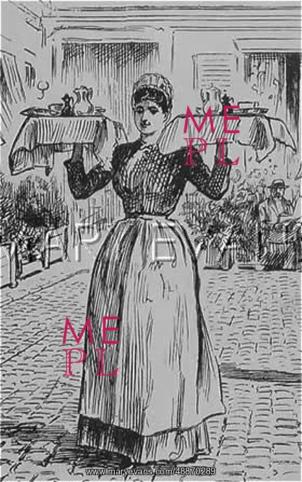 : WAITRESS With two TRAYS : WAITRESS With two TRAYS