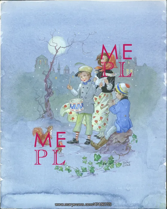  : The Waits - three children with drum, flute and music sheet