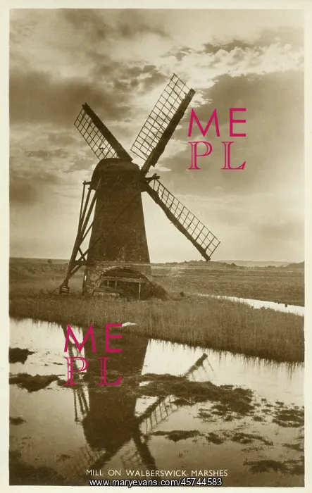 : Mill on Walberswick Marshes, Suffolk, England : Mill on Walberswick Marshes, Suffolk, England